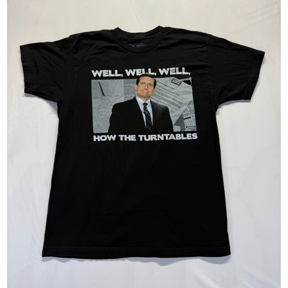 The Office T Shirt Men Large Black Graphic Michael Scott Well How The Turntables